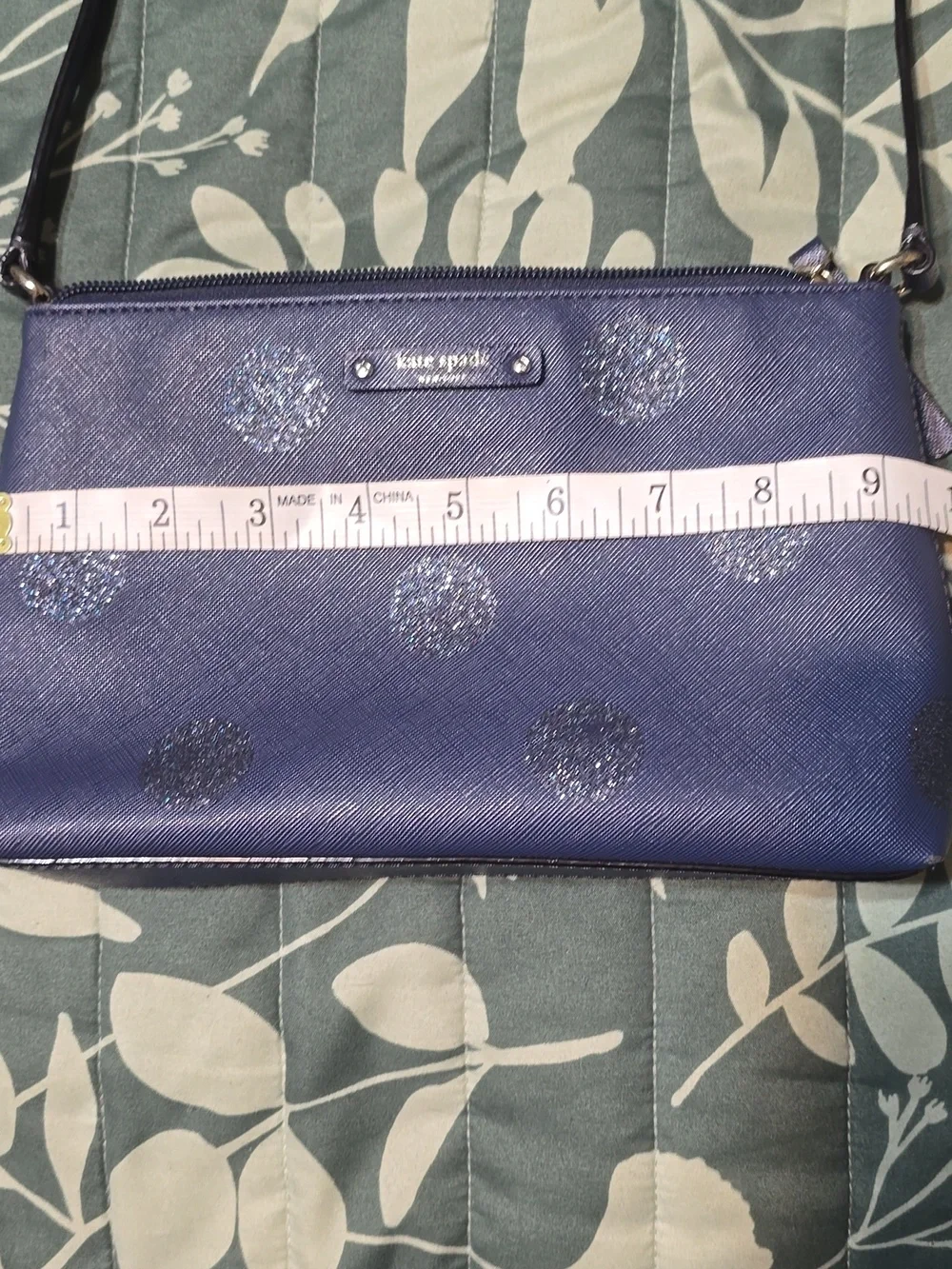 kate spade Navy Glitter Polka Dot Crossbody Bag